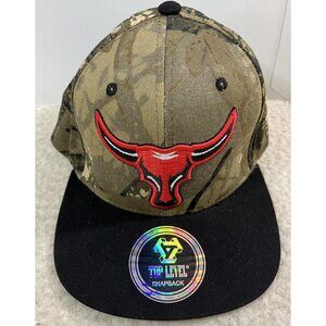 Chicago Bulls Hat Cap SnapBack Size NBA Basketball Mens Camo Black Top Level NWT
